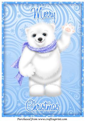 Christmas Polar Bear A4
