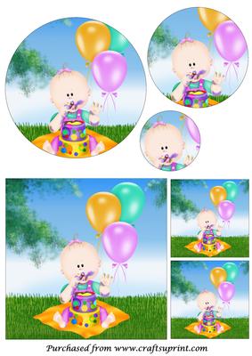 Baby Girl Outdoor Birthday Circle Pyramid