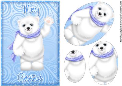 Christmas Polar Bear Oval Pyramid