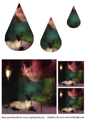 Cat and Armchair Teardrop Pyramid