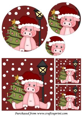 Christmas Pig Circle Pyramid 1