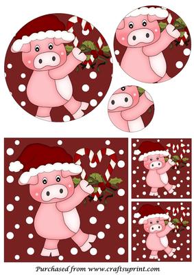 Christmas Pig Circle Pyramid 3