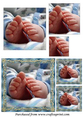 Baby Boy Feet Square Pyramage