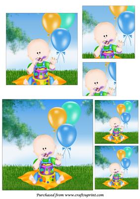 Baby Boy Outdoor Birthday Square Pyramid