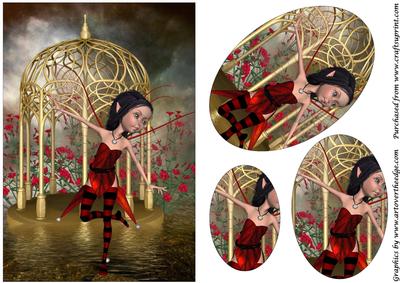 Dancing Butterfly Fairy Oval Pyramid 2