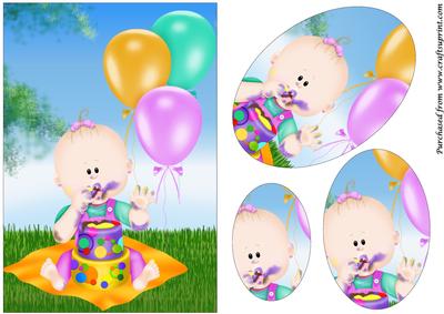 Baby Girl Outdoor Birthday Oval Pyramid
