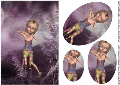 Dancing Butterfly Fairy Oval Pyramid 3