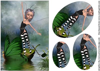 Dancing Butterfly Fairy Oval Pyramid 4