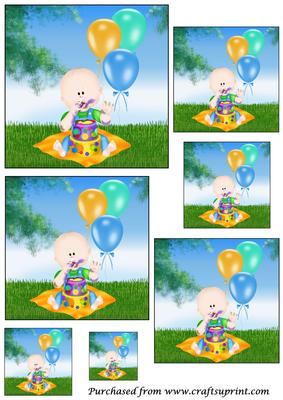 Baby Boy Outdoor Birthday Toppers