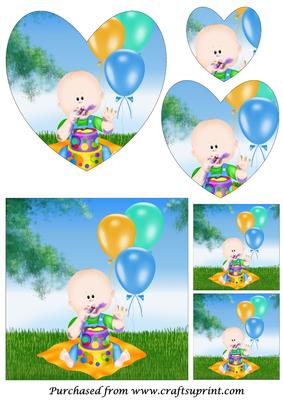 Baby Boy Outdoor Birthday Heart Shaped Pyramid