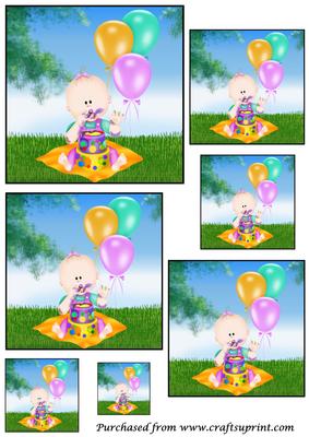 Baby Girl Outdoor Birthday Toppers