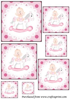 Baby Girl Rocking Horse Toppers