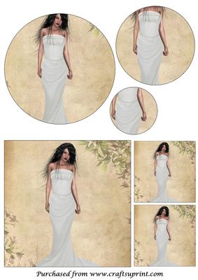 Bride with White Dress Circle Pyramid
