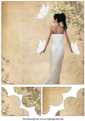 Bride in White Dress Quadro Petal Corner Stacker