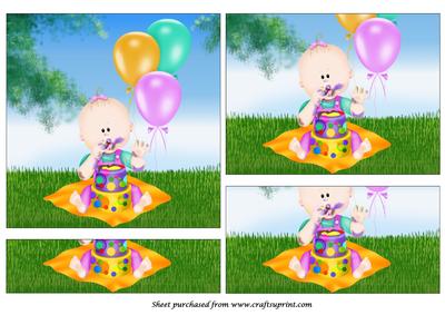 Baby Girl Outdoor Birthday Bottom Stacker