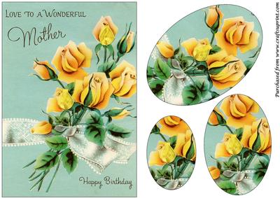 Mothers Day Card Oval Pyramid