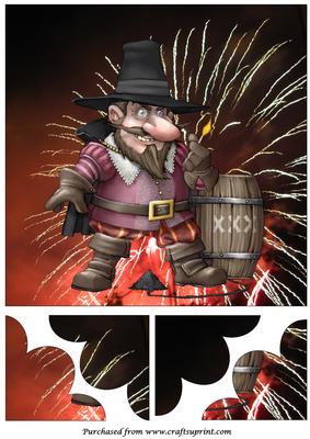 Guy Fawkes Gnome Quadro Petal Corner Stacker