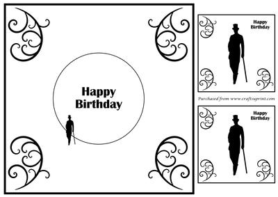 Vintage Male Birthday Insert
