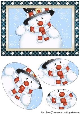 Cute Christmas Snowman Oval Pyramid