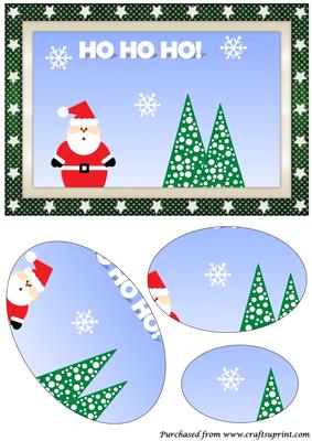 Santa and Christmas Trees Oval Pyramid