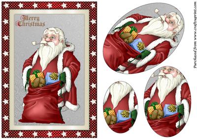 Santa and His Bag Oval Pyramid