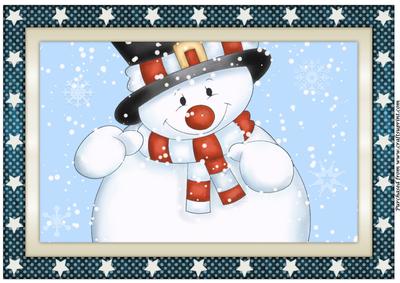 Cute Christmas Snowman A4