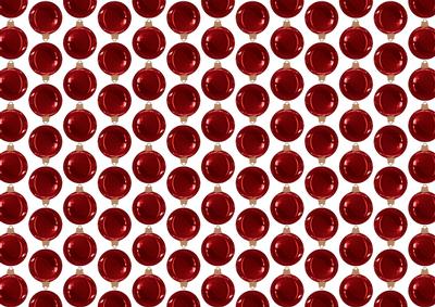 Red Christmas Baubles Background