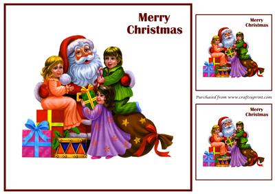 Santa and Children Topper
