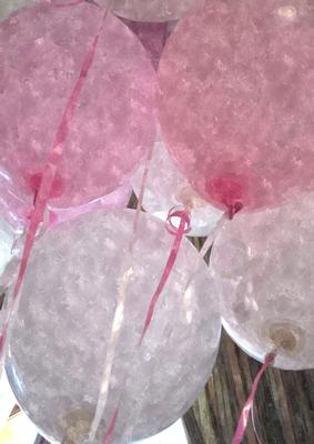 Baby Girl Christening Balloons Watercolour Background 2