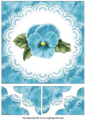 Blue Pansy Flower Quadro Petal Corner Stacker