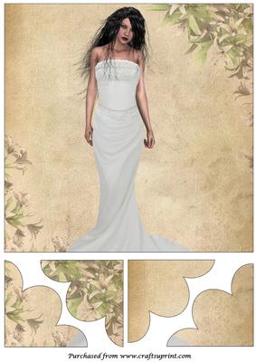 Bride with White Dress Quadro Petal Corner Stacker