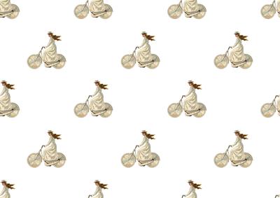 Vintage Bicycle Girl Background