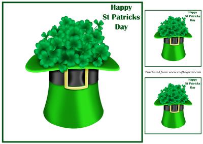 Patricks Day Shamrock Hat Topper 8x8