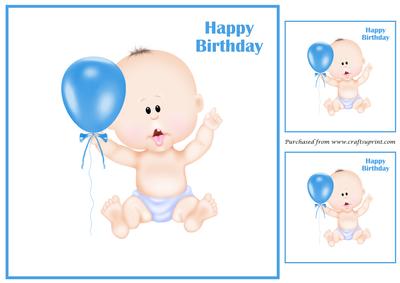 Baby Boy Sitting Topper 8x8