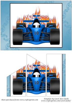 Blue Race Car Quick Card