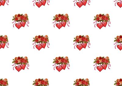 Valentine Vintage Flowers and Hearts Background 1