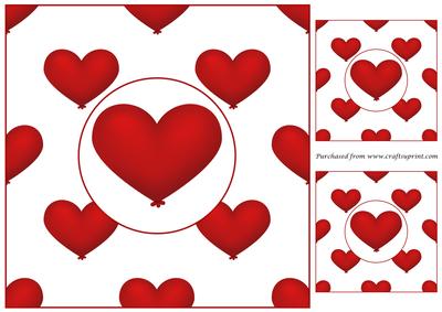 Red Heart Balloon Topper 8x8