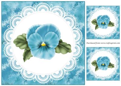 Blue Pansy Flower Topper