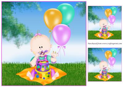 Baby Girl Outdoor Birthday Topper