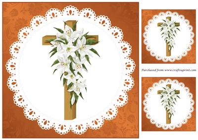Easter Lily Wooden Cross Topper