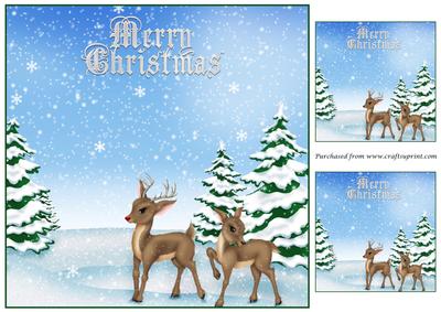 Christmas Reindeers Card Topper
