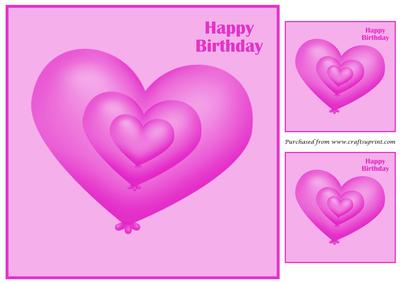 Heart Balloon Pink Topper 1