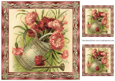 Vintage Floral Birthday Card Topper