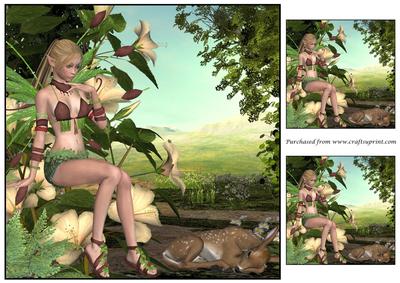Fairy and Baby Deer Topper