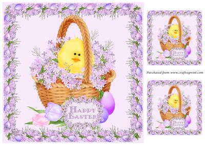 Easter Basket with Chicken Topper
