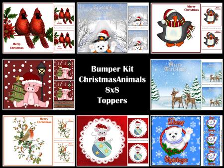 Bumper Kit Christmas Animals 8x8 Toppers