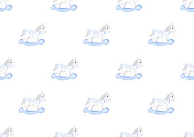 Baby Boy Rocking Horse Backing Paper