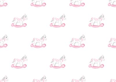 Baby Girl Rocking Horse Backing Paper