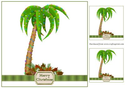 Christmas Palm Tree with Lights Topper