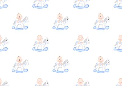 Baby Boy Rocking Horse Backing Paper 2